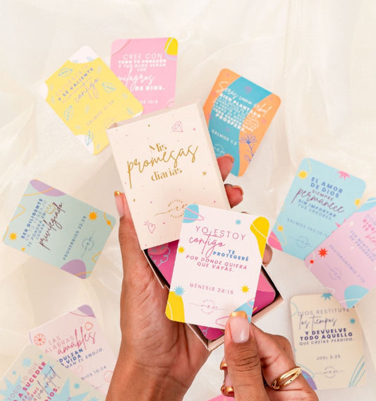 PROMESAS DE DIOS +CAJA PREMIUM GOLD 🎁  + MINI CARTA A DIOS 💌